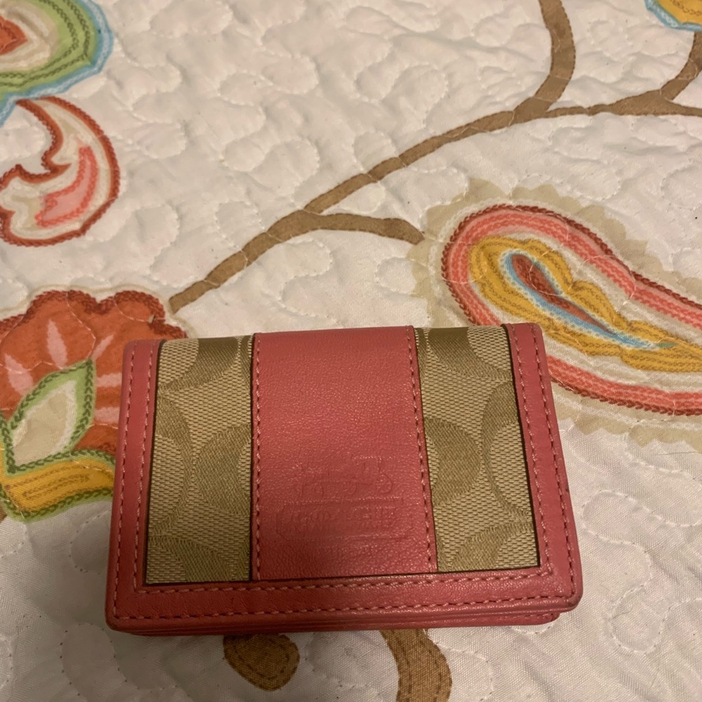 Coach Pink and Tan Women's Wallet